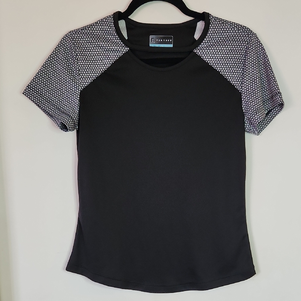 PGA Tour Black and Gray Tee